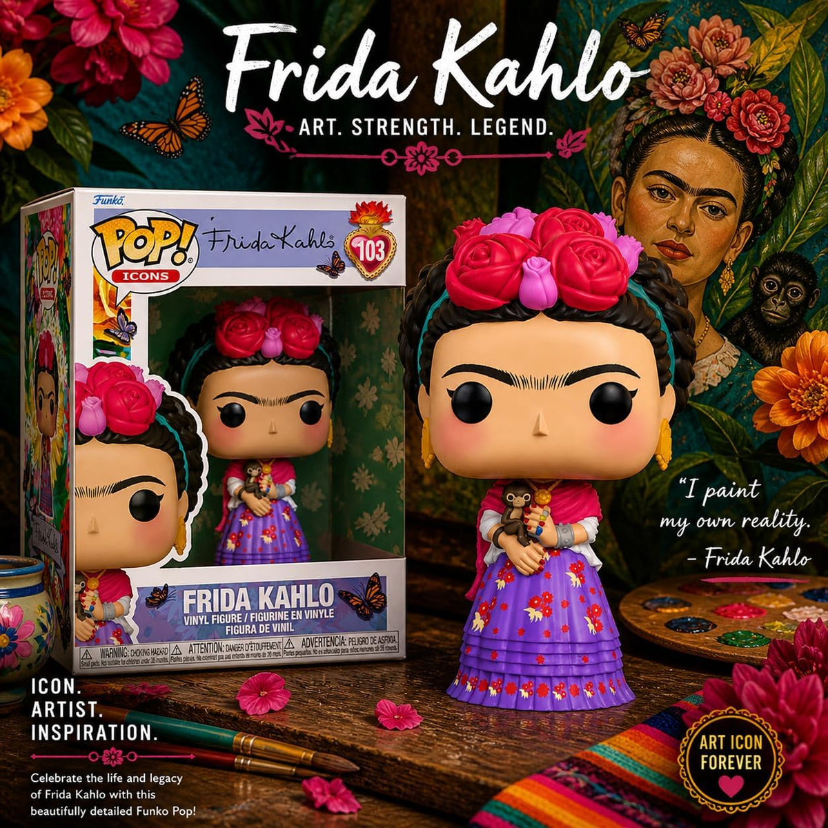 Funko POP! Icons: Frida Kahlo Vinyl Figure #103
