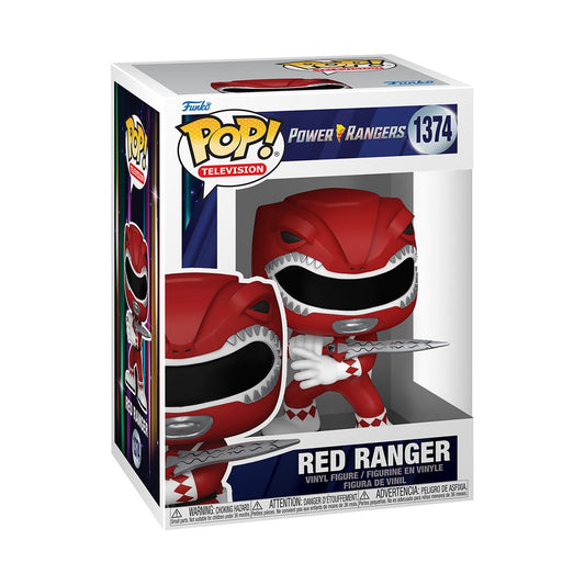 Funko Pop! Mighty Morphin Power Rangers 30th Anniversary Red Ranger Vinyl Figure #1374 with protector