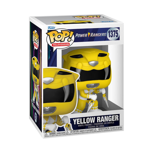 Funko Pop! Mighty Morphin Power Rangers 30th Anniversary Yellow Ranger Vinyl Figure #1375 with protector
