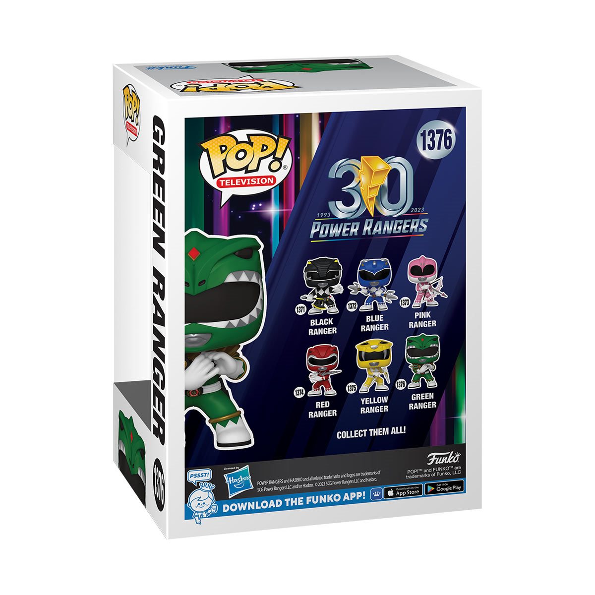 Funko Pop! Mighty Morphin Power Rangers 30th Anniversary Green Ranger Vinyl Figure #1376 with protector