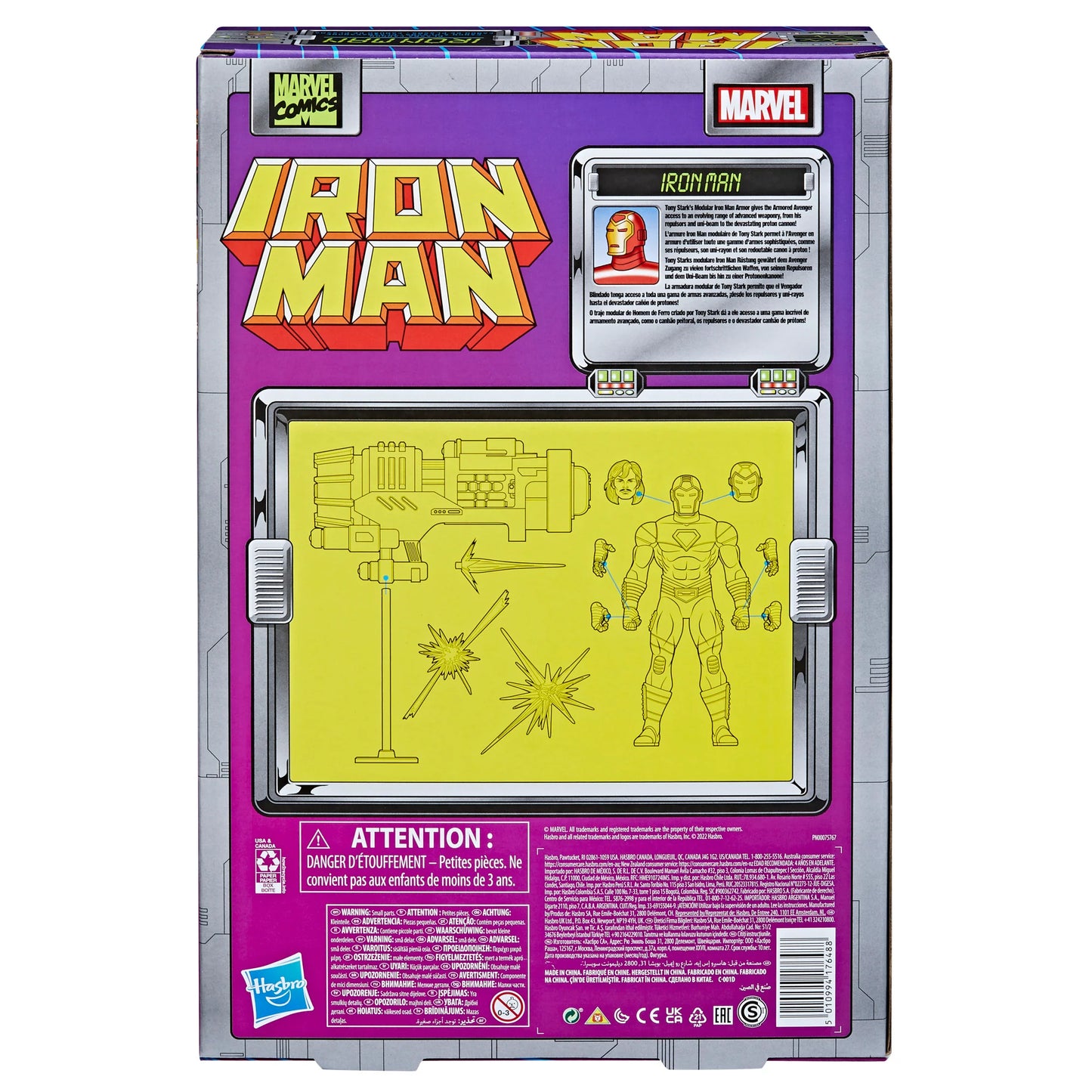 Marvel Legends Series Deluxe Retro Iron Man with Plasma Cannon